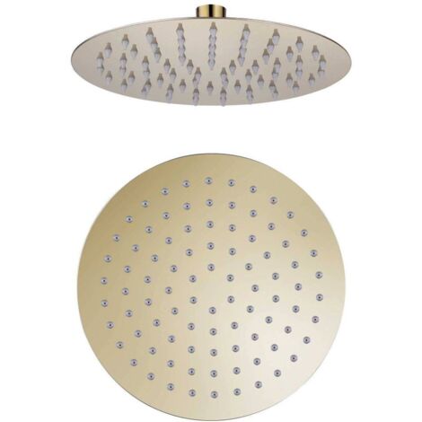 Pomme De Douche Ronde 8.7 Pouces - Douche De Pluie Cascade Avec Jets Anti-Calcaire, Acier Inoxydable Chrome 22cm