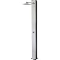 IMEX Douche de piscine en acier 316 avec robinet mono-jet diffuseur carre anticalcaire 250x250 mm capacite 39 litres finition noir mat ideale pour espaces exterieurs - Modele PHOENIX