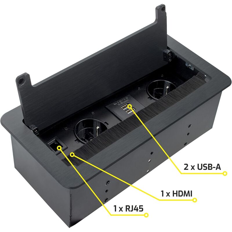 Evo - Multipresa SCHUKO USB HDMI Rj45 - A Scomparsa da Incasso