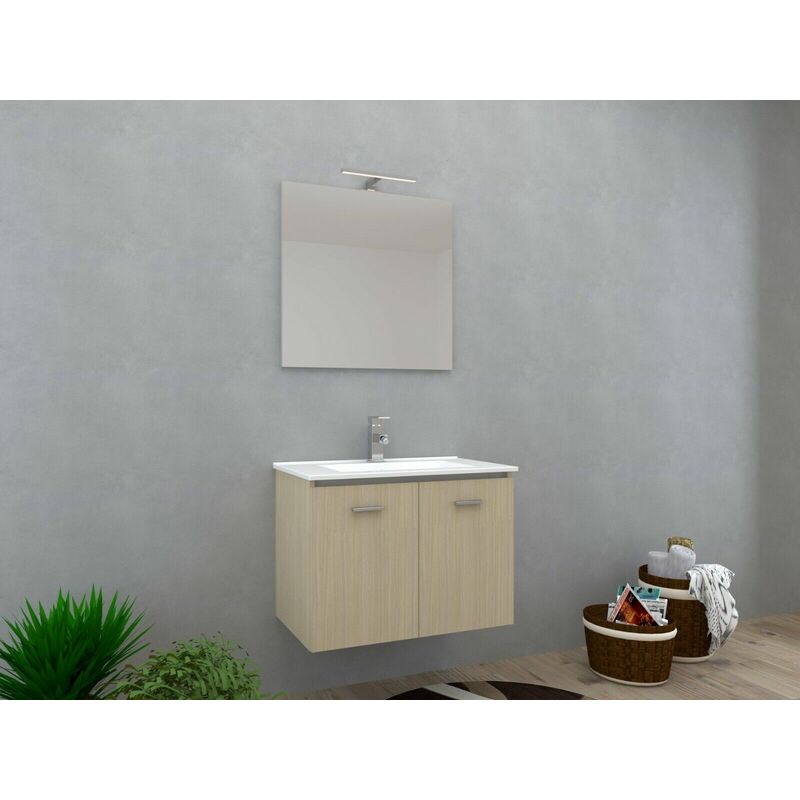 Mensola bagno 110 cm rovere miele per Lavabi da appoggio serie