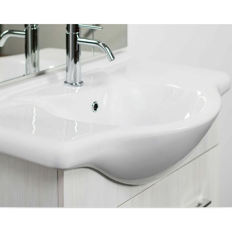 MOBILE BAGNO 80X45X86 CM CON SPECCHIO E LAVABO DAKOTA FINITURA