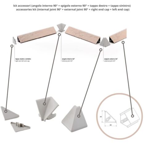 Evotrade Zoccolo Cucina - Profilo battiscopa L 2,5m in PVC +