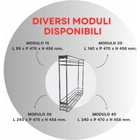 Cestello Estraibile Cucina ad Estrazione Totale Per MODULO da 40 CM