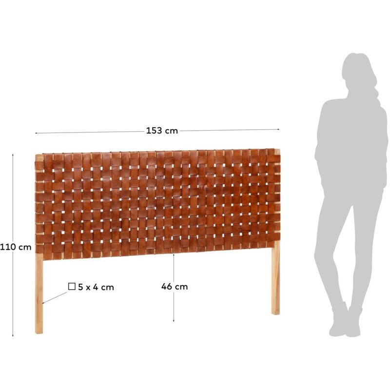 Cabecero Beyla de madera maciza de fresno para cama de 90 cm FSC 100%