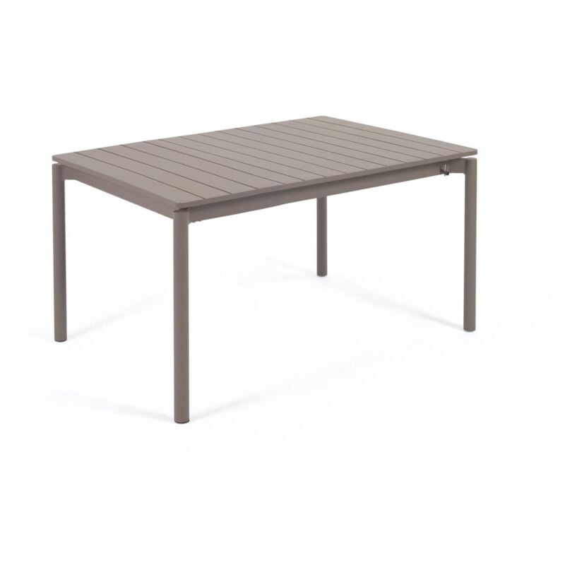 Mesa jardín extensible aluminio blanco 200/140x90 cm y polywood