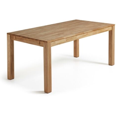 Mesa de comedor extensible madera maciza roble 120-160 x 80 x 75 cm.