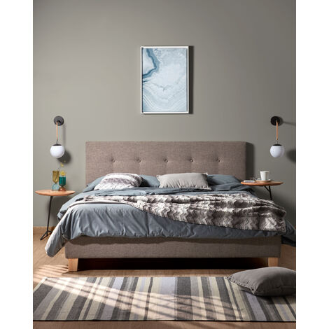 Cama con somier Natuse gris para colchón de 150 x 190 cm