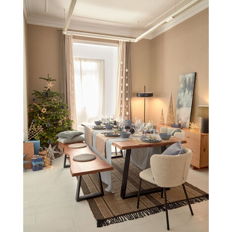 Mesa de comedor Ceira + 4 sillas Brila gris Pack