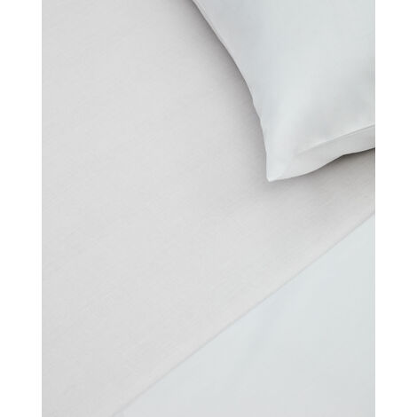 Percale - Sábana bajera de algodón - 160 x 200 cm - Blanca - Habitat