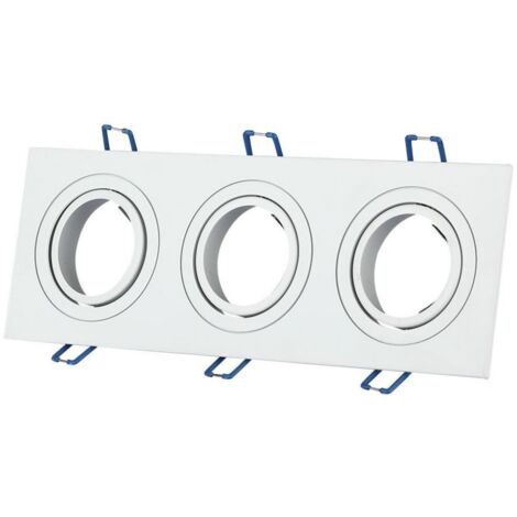 ARO triple orientable aluminio cuadrado encastrable blanco