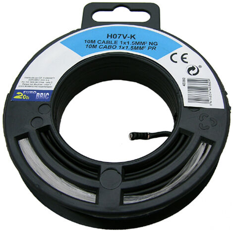 10m cable unipolar H07V-K 1,5mm2 negro