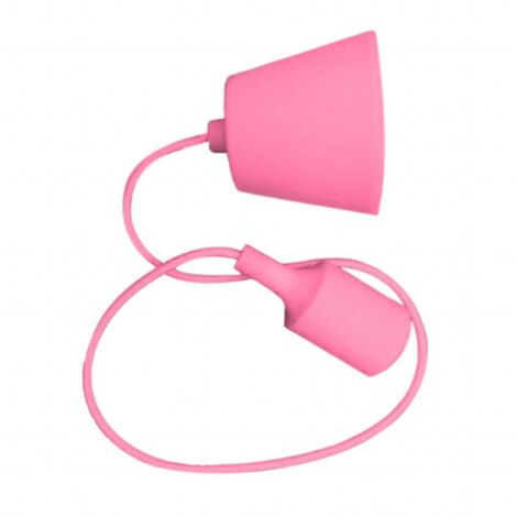 Portalámparas colgante V-TAC E27 (máx. 60 W) en silicona rosa