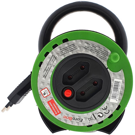 Enrollacables 2 Tomas 10A cable 5m H05VVH2-F 2x1