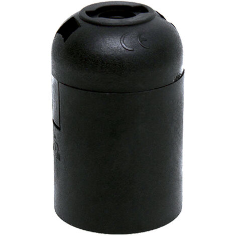 Portalamparas rosca Edison E27 liso negro
