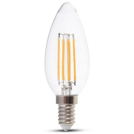 Bombilla FILAMENTO 6W E14 VELA 2700K 600lm