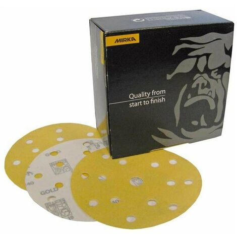 Mirka – Disques abrasifs Ø 150 mm 15 trous grain 240 – Pour ponçage bois dur, métaux et plastiques – Haute résistance à l'encrassement