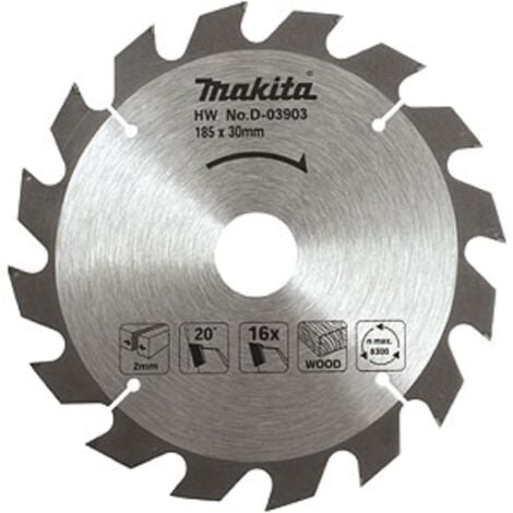 Lot de 2 lames carbure bois standard, Ø 185 mm, pour scies circulaires - Makita D-20052