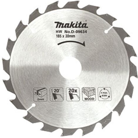 Lot de 2 lames carbure bois standard, Ø 185 mm, pour scies circulaires - Makita D-20052