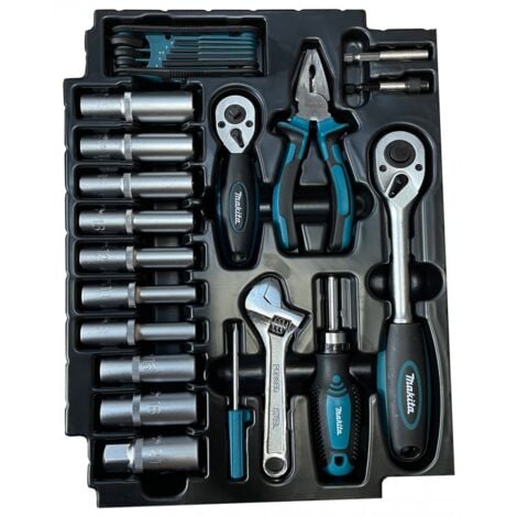 Coffret de 221 outils à main pour mécanicien - Makita E-10883