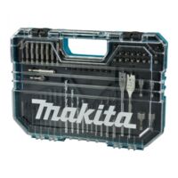Makita – Coffret 75 accessoires – 9 forets HSS-R, 5 forets TCT, 5 forets Wood Brad Point, 2 fraises plates, embouts et douilles – Pour perceuse