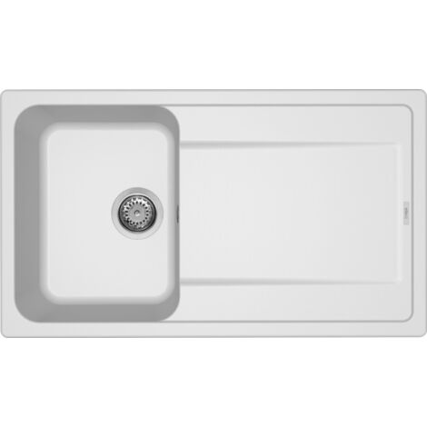 ELLECI Lavello da Incasso 1 Vasca a Gocciolatoio Life 400 Granitek Bianco (1/5)