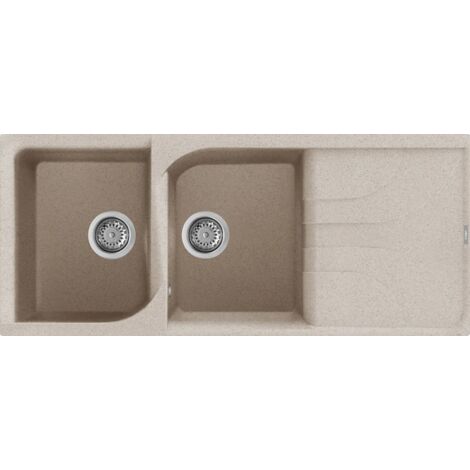 Lavello EGO 500 116X50 2 vasche + gocciolatoio AVENA 51