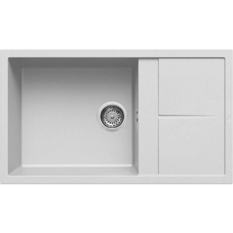 Lavello UNICO 410 86X50 1 vasca + gocciolatoio BIANCO 68