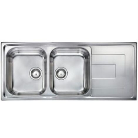 Lavello COMO  116X50 2 vasche + gocciolatoio ACCIAIO INOX (1/5)