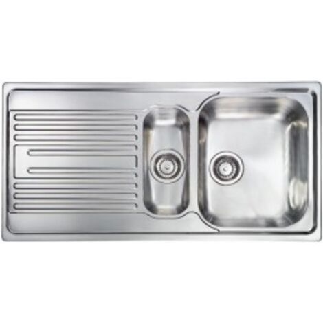 Lavello ATLANTIC 100X50 2 vasche destre+ gocciolatoio ACCIAIO INOX