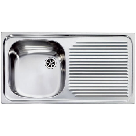 Lavello Da Incasso In Acciaio Inox, 1 Vasca Da 80 Cm Con Gocciolatoio A Destra – Perfetto Per La Cucina