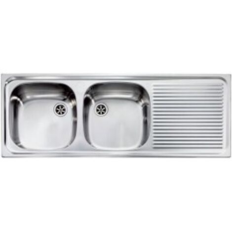 Lavello AURORA 116X42 2 vasche sinistre+ gocciolatoio ACCIAIO INOX (1/5)