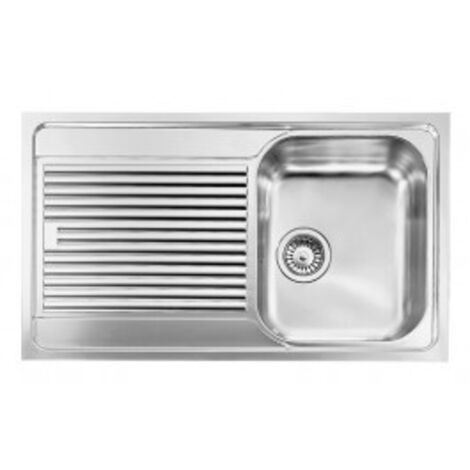 Lavello ZENITH 210 86x50 1 vasca destra+ gocciolatoio ACCIAIO INOX (1/5)