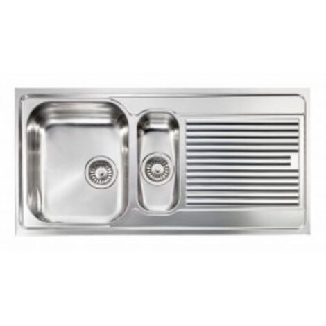 Lavello ZENITH 210 100x50 2 vasche sinistre+ gocciolatoio ACCIAIO INOX (1/5)