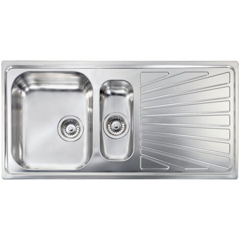 Lavello COMETA 100x50 2 vasche destre+ gocciolatoio ACCIAIO INOX (1/6)