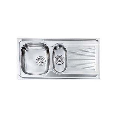 Lavello MONDIAL 100x50 2 vasche destre+ gocciolatoio ACCIAIO INOX