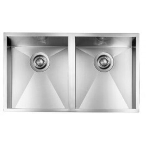Lavello FILOQUADRA 77X45X19 2 vasche ACCIAIO INOX (1/5)