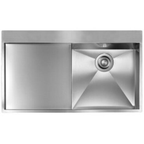 Lavello FILOQUADRA MIX 86X50  1 vasca sinistra+ gocciolatoio ACCIAIO INOX (1/5)