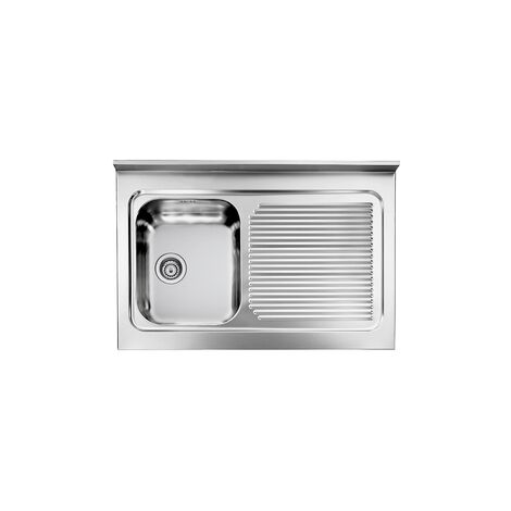 Lavello ROSSANA appoggio 90X60 1 vasca destra+ gocciolatoio ACCIAIO INOX