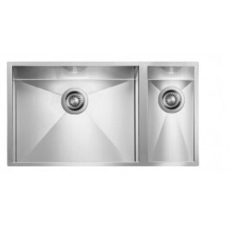 Lavello FILO QUADRA 3" 2 vasche SINISTRE ACCIAIO INOX FILOTOP 79X45 PROF. 19 (1/5)