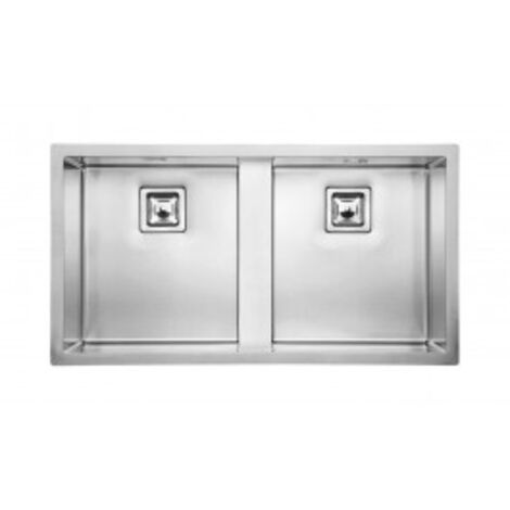 Lavello CALYPSO F3" 2 vasche ACCIAIO INOX incasso SLIM 94X51 prof. 19 (1/5)