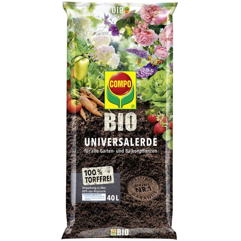 COMPO BIO Universalerde torffrei 40 l Blumenerde Gartenerde Gemüseerde