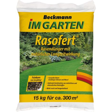 Beckmann Rasofert Rasendünger 15 kg Langzeitwirkung Depotwirkung Schnellwirkung (1/3)