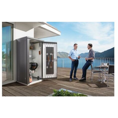 Armario Metalico Biohort Alto Jardin Color Plata Metalizada 90