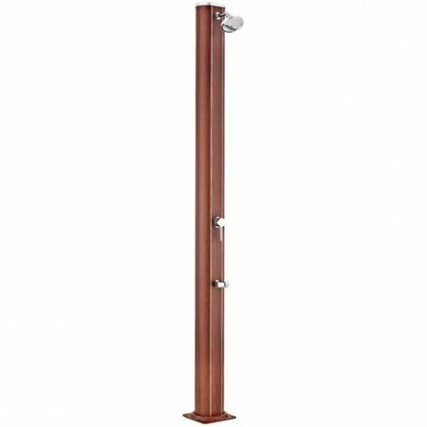 Ducha Solar Gre Jardin 32 Lts Aluminio Imitacion Madera Redonda Piscinas Gre