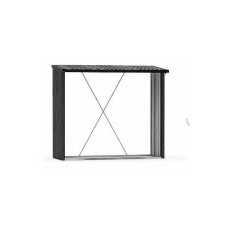 LEÑERO CASETA METALICA BIOHORT JARDIN WOODSTOCK 300 COLOR GRIS OSCURO (1/5)