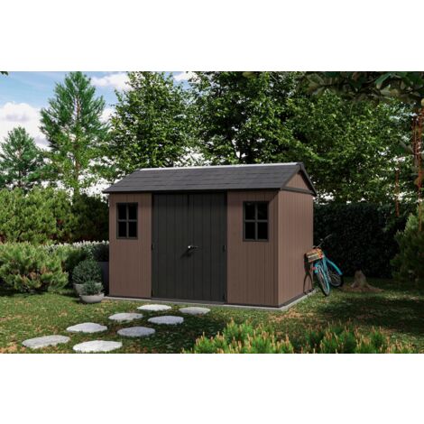 CASETA COBERTIZO RESINA JARDIN NEWTON 1175 KETER CON PUERTA LATERAL