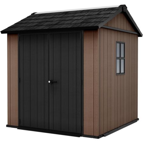 CASETA COBERTIZO RESINA JARDIN NEWTON 775 KETER CON PUERTA LATERAL