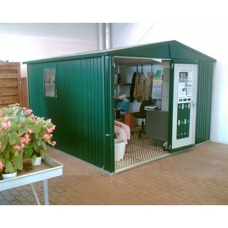CASETA COBERTIZO METALICA BIOHORT EUROPA 7 COLOR VERDE OSCURO