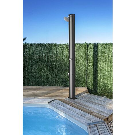 Ducha solar 9 litros PVC imitación madera Gre AR1009W - Pool Spas Online