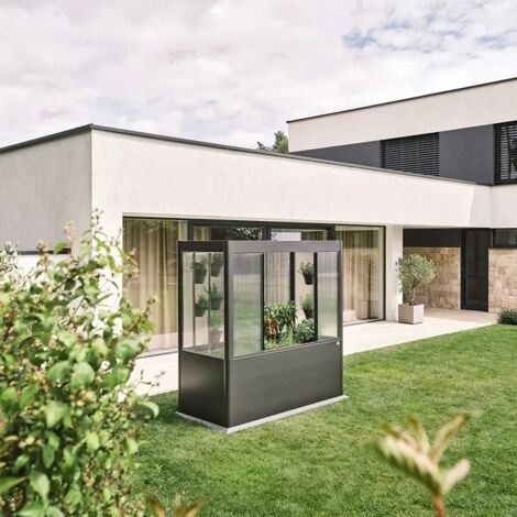 INVERNADERO METALICO DE BIOHORT PARA JARDIN FLORENTINA 2X1 COLOR GRIS CUARZO METALIZADO